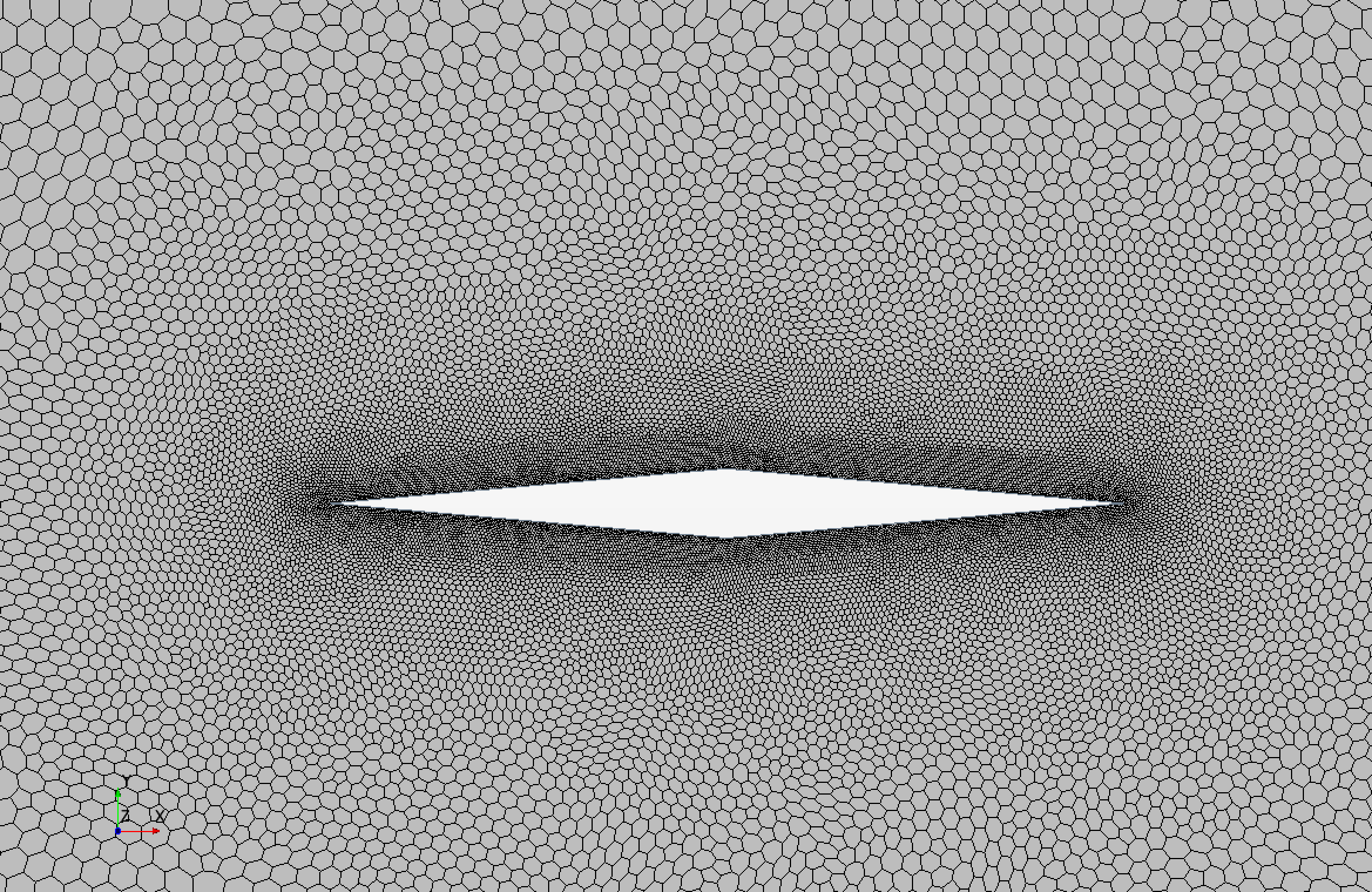 Symmetrical diamond wedge airfoil